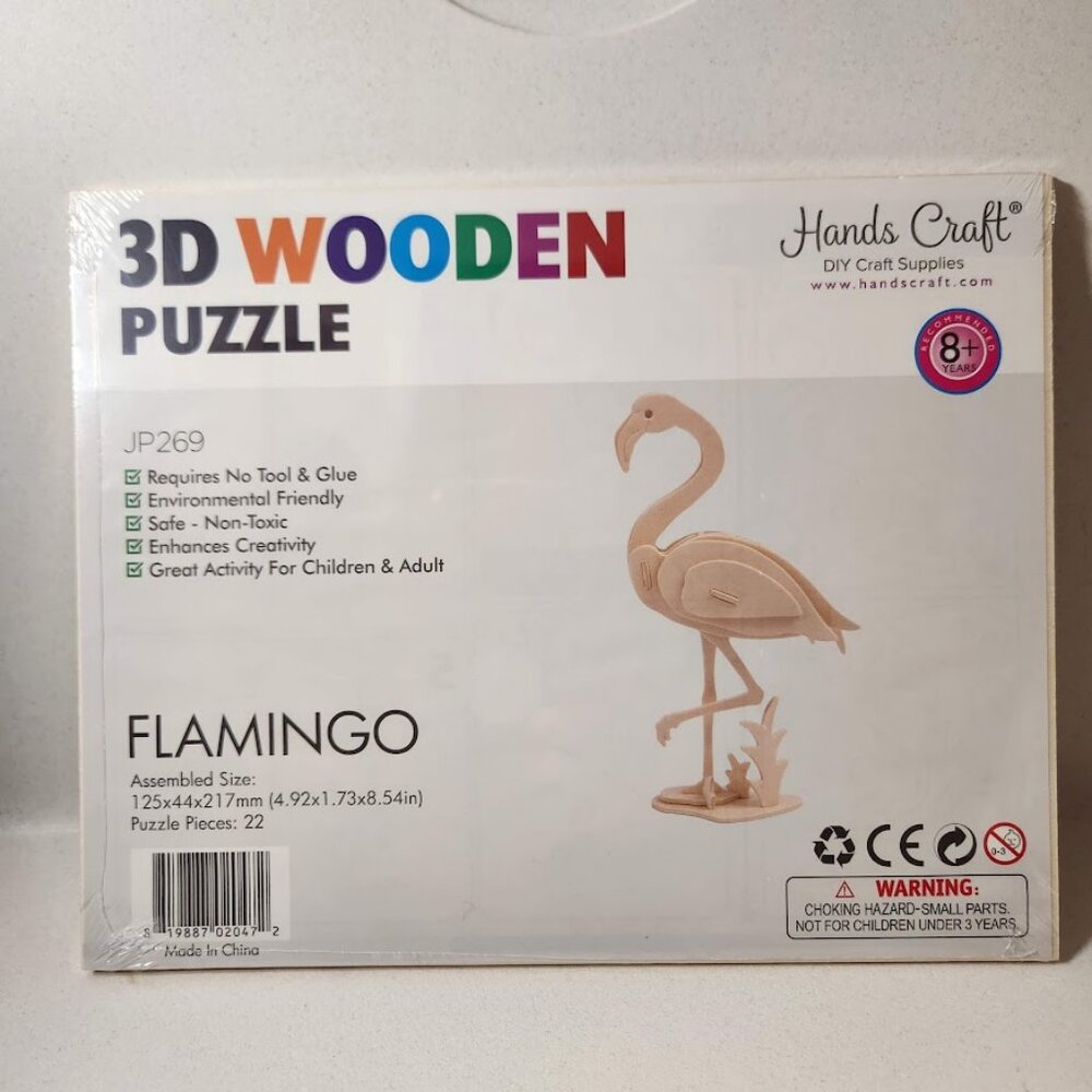 NEW 3D Puzzle Flamingo Bird Figure STEM KIT CRAFT Project Science Lab Requires n